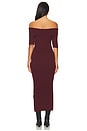 view 3 of 3 Jennifer Off Shoulder Midi Rib Dress in Oxblood