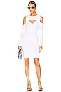 view 1 of 3 Visc Nylon Cold Shoulder Dress in Bleach White