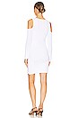 view 3 of 3 Visc Nylon Cold Shoulder Dress in Bleach White