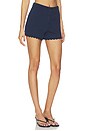 view 2 of 6 Rosalia Lace Hem Shorts in Dark Blue