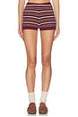 view 1 of 6 Walker Plaid Rib Shorts in Dark Cherry Combo
