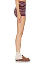view 4 of 6 Walker Plaid Rib Shorts in Dark Cherry Combo