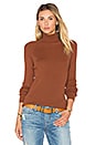 view 1 of 5 Solid Rib Turtleneck Sweater in Caramel