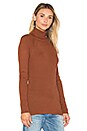 view 2 of 5 Solid Rib Turtleneck Sweater in Caramel