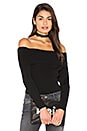 view 1 of 4 Off Shoulder Ribbed Sweater in Black