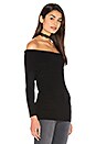 view 2 of 4 Off Shoulder Ribbed Sweater in Black