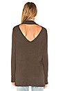 view 4 of 5 Mock Neck V Back Sweater in Army