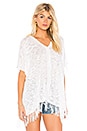 view 2 of 3 Fringe Poncho in White