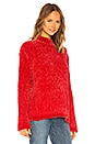 view 2 of 4 Bouncy Chenille Mock Neck in Ruby