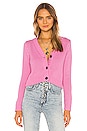 view 1 of 5 Cropped V Neck Cardigan in Hot Pink