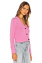 view 3 of 5 Cropped V Neck Cardigan in Hot Pink