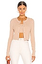 view 1 of 4 Cropped Cable Cardigan in Oat