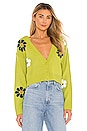 view 1 of 4 Flower Cardigan in Lime Green Multi
