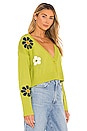 view 2 of 4 Flower Cardigan in Lime Green Multi