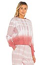 view 2 of 4 Tie Dye Dip Dye Basic Crew Sweatshirt in Rose Clay Multi