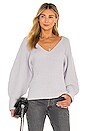view 1 of 4 Rib Double V Neck Dolman Sweater in Cool Grey