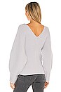 view 3 of 4 Rib Double V Neck Dolman Sweater in Cool Grey