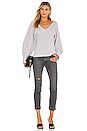 view 4 of 4 Rib Double V Neck Dolman Sweater in Cool Grey