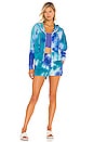 view 4 of 4 Tie Dye Zip Hoodie in Baja Blue Multi