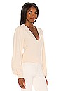 view 2 of 4 Dramatic Long Sleeve V-Neck Pullover in Cream