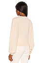 view 3 of 4 Dramatic Long Sleeve V-Neck Pullover in Cream