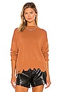 view 1 of 4 Distressed Crew Neck Pullover in Toasted Almond