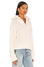 view 2 of 4 Cable Half Zip Pullover in Chalk