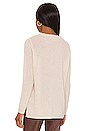 view 3 of 4 High Low Crew Neck Cashmere Sweater in Cream