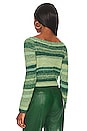 view 3 of 4 Off the Shoulder Spacedye Cropped Pullover in Pear Multi