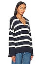 view 3 of 5 Meredith Stripe Polo Pullover Sweater in Dark Blue Multi