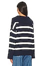 view 4 of 5 Meredith Stripe Polo Pullover Sweater in Dark Blue Multi