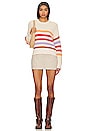 view 4 of 4 Ida Button Shoulder Rib Pullover Sweater in Cream Multi