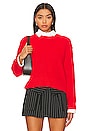 view 1 of 5 Ida Button Shoulder Solid Pullover Sweater in Lipstick