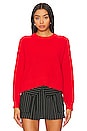 view 2 of 5 Ida Button Shoulder Solid Pullover Sweater in Lipstick