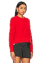view 3 of 5 Ida Button Shoulder Solid Pullover Sweater in Lipstick
