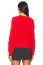 view 4 of 5 Ida Button Shoulder Solid Pullover Sweater in Lipstick
