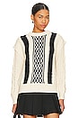 view 1 of 4 Nia Shoulder Trim Pullover Sweater in Cream Multi
