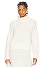 view 1 of 4 Vida Boucle Turtleneck Pullover Sweater in Chalk