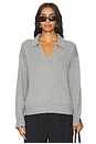 view 1 of 4 Maddi Johnny Collar Pullover in Smoke Grey