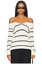 view 1 of 4 Sierra Off Shoulder Striped Pullover in Sea Salt Multi