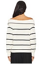 view 3 of 4 Sierra Off Shoulder Striped Pullover in Sea Salt Multi