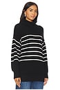 view 2 of 4 Elise Oversized Striped Turtleneck Pullover in Black Multi