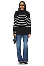 view 4 of 4 Elise Oversized Striped Turtleneck Pullover in Black Multi