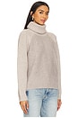 view 2 of 4 Mckenzie Mixed Media Removable Collar Pullover in Taupe Heather