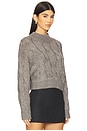 view 2 of 5 Lola Lurex Cable Cropped Pullover in Pewter Heather Lurex