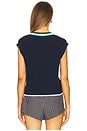 view 3 of 4 Wendy Varsity Crochet V-neck Vest in Dark Blue Multi
