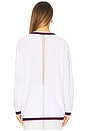 view 4 of 5 Janet Varsity Crochet Oversized Cardigan in Bleach White Multi