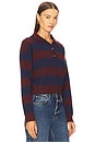 view 2 of 4 Lennon Double Collar Rugby Stripe Pullover in Oxblood Multi