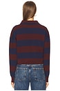 view 3 of 4 Lennon Double Collar Rugby Stripe Pullover in Oxblood Multi