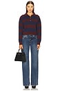 view 4 of 4 Lennon Double Collar Rugby Stripe Pullover in Oxblood Multi